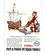 Esso Tigre Petroleum Revue Annonce Imprimé Design Publicité - £19.98 GBP