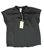 Joie Black Split Mandarin Collar V-Neck Dolman Sleeve Top Blouse size S NEW Tags - $28.33