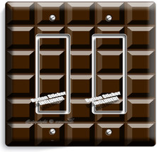 Dark Chocolate Bar Cubes Double Gfci Light Switch Wall Plate Chef Kitchen Decor - £12.82 GBP