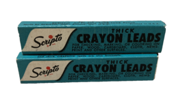 Scripto Thick Crayon Leads Mechanical Pencil Desk Lot of 2 Black G720 Vintage - £7.09 GBP