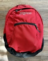 Red Jansport Daypack Backpack Book Bag Clean No Holes Or Stains All Zips... - £19.72 GBP