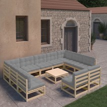  Garden Lounge Set Natural Wood Solid Pinewood - $2,258.07 CAD