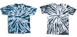 Kid&#39;s Tie Dye T Shirt Black or Navy on White Youth Children Child Cleara... - £3.99 GBP