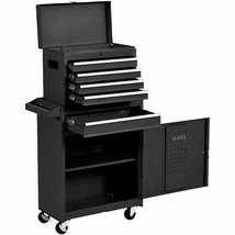 Black Heavy Duty Steel Lockable Rolling Garage Tool Chest Mobile Storage... - $6,016.46 MXN