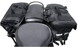 Water Proof Double-Side Black Fabric Luggage Touring Saddlebag with Warr... - £52.96 GBP