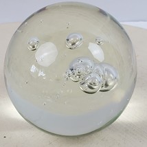 Vintage BIG Crystal Glass Paper Weight Clear w/ Big Bubbles 3.5&quot; Murano ... - $44.46