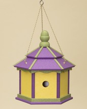 LARGE HEXAGON BIRDHOUSE Amish Handmade 3 Room Recycled Poly Purple Lime ... - £132.13 GBP