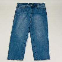 Seven7 Madison Straight Womens Jeans Size 12 Blue Stretch Light Wash Raw Hem - $23.74