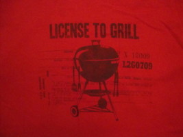 License to Grill Funny American Outdoors Barbeque July 4th Red T Shirt XL - £13.21 GBP