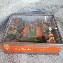 Fall Fairy Garden Set, Pumpkin Fairy House, Tiny Gnome Hut, Autumn Fairy Decor image 4