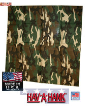 Hav-A-Hank USA MADE Army Green CAMO Camouflage Bandana Head Neck Wrap Sc... - £6.31 GBP