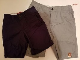 Arizona  Boys Solid  Chino Shorts  Sizes  6 R or12 Husky NWT Blue or Gray  - $16.99