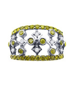14k White Gold With Yellow And White  Diamonds Open Design Ring 1.00 ct - $1,358.51 CAD