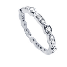 14k White Gold Marquise Shape And Round  Diamond  Eternity  Band - £523.57 GBP