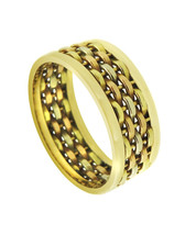 14k Tri Color Gold  Hand Woven Wedding Band - £397.43 GBP