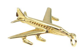 14k Yellow Gold 3D Passenger Airplane Charm - £159.45 GBP