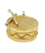 14k Yellow Gold Vintage 3D Drum Charm - $6,663.23 MXN