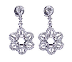 18k Dangling Diamond Floral Earrings 1.38 ct - $2,060.00