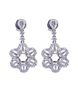 18k Dangling Diamond Floral Earrings 1.38 ct - £1,627.73 GBP