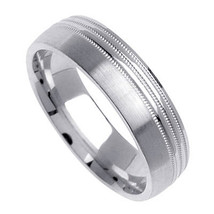 Unique 14k White Gold Comfort Fit Wedding Band - £317.79 GBP