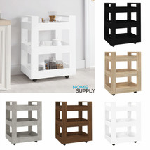 Modern Wooden Rolling 3-Tier Kitchen Drink Trolley Cart Storage Unit Wit... - £56.38 GBP+