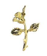 14k Yellow Gold Rose Flower With Petals Charm - £104.62 GBP