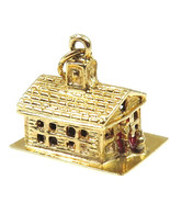 14k Yellow Gold Enamel Small House 3D Charm - £239.13 GBP