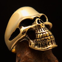 Excellent crafted Mens Biker Ring grinning Phantom Skull - antiqued Brass - £19.24 GBP+