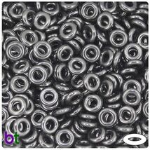 BeadTin Black Opaque 10mm Ring Plastic Beads (125pcs) - $2.99