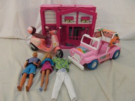 Vintage Barbie and Ken Dolls, House, car, and Accessories Set/bundle used 110406 - £190.29 GBP