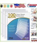 Durable Polypropylene 3 Ring Binder Sleeves - 100 Clear Top Loading Prot... - $26.56 CAD