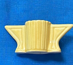 Vintage Art Deco Style Yellow Double Wing Ceramic Toothpick Holder - £23.63 GBP
