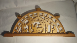 German Erzgebirge Arch Schwibbogen Nativity Christmas Candle Holder Wood... - $124.73