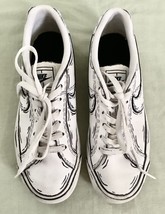 Womens Nike Court Royal Sneakers White Black Drawings Sz. 7.5 VERY GOOD - £19.19 GBP