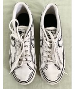 Womens Nike Court Royal Sneakers White Black Drawings Sz. 7.5 VERY GOOD - £18.67 GBP