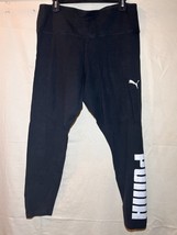 Puma SZ XL Logo Leggings Womens Black Athletic Casual Pants Q64 - £11.09 GBP