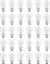 30 Pack S14 Outdoor String Light Bulbs Set, 120V 11W Clear Outdoor Patio NEW - £18.66 GBP