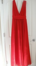 Lulus Womens Long Red Dress Gown Size Small Side Split Layered Sleeveless - £39.56 GBP