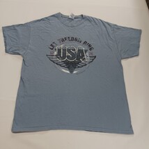 Gildan Ultra Cotton USA Let Freedom Ring Men's Blue Cotton Graphic T-Shirt Sz XL image 10