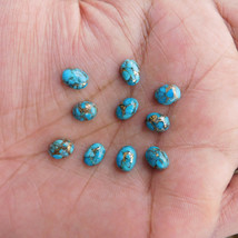 GTL 8x10mm certified oval blue copper turquoise gem wholesale 20 pcs - £18.74 GBP