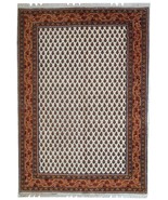 Handmade vintage Indian Seraband style rug 4&#39;x5.7&#39; (122cm x 175cm) 1980s... - $1,011.99
