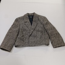 Kasper Blazer Women's Size 8 Gray Open Front Cropped Career Jacket Linen Blend image 10