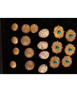 Vintage Lot of Buttons; Beads, Button Covers: Red, Blk; Crystal; Brown, ... - €32,43 EUR