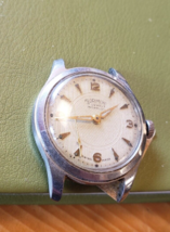 Vintage 1960&#39;s Men&#39;s Florimont Watch w/ Movement Incabloc Gold markers # AS 1187 - £36.43 GBP