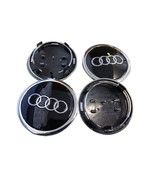 Set of 4Pcs - Audi Chrome Wheel Rim Center Hub Caps Emblem - 69mm - Black - $185.22 MXN