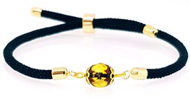 Bracelet for women with Amber Faceted Round Beads - £47.16 GBP