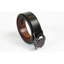 Men VALENTINI Leather Track Belt Medallion Fancy Designer V533-B Black image 2