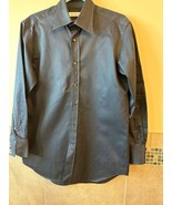 VERSACE Collection Black Purple Pinstripe Cotton Sateen Button Down SZ 15.5 - €66,94 EUR