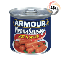 48x Cans Armour Star Hot &amp; Spicy Flavor Vienna Sausages | 4.6oz | Fast S... - £60.72 GBP