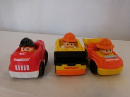 Little People Wheelies All about working Firetruck Dump Truck + Tractor Set of 3 - £7.92 GBP